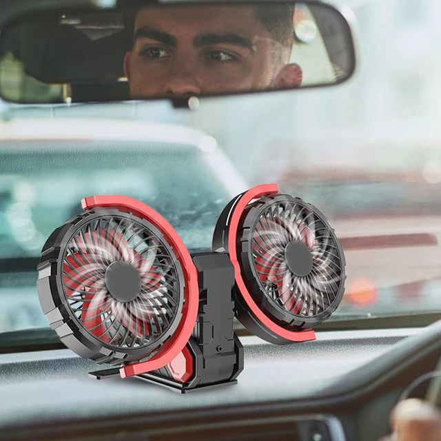 Alt view image 2 of 7 - Car Fan Adjustable Rotatable Two-Head Three Wind Speeds
