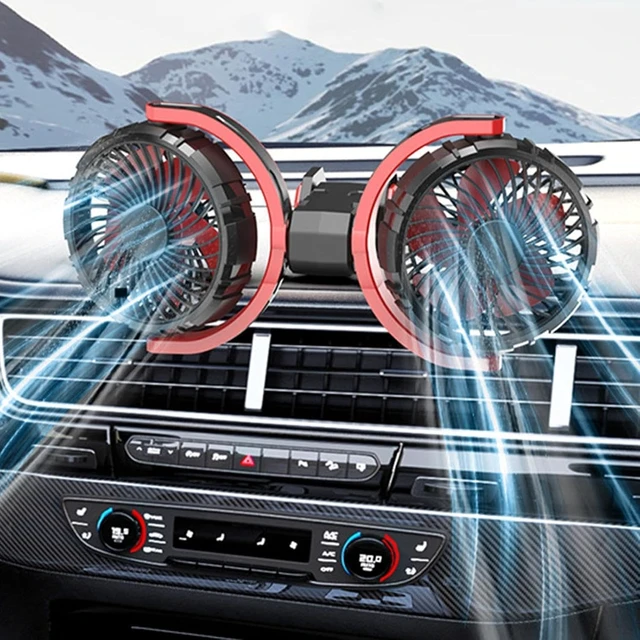 Alt view image 3 of 7 - Car Fan Adjustable Rotatable Two-Head Three Wind Speeds