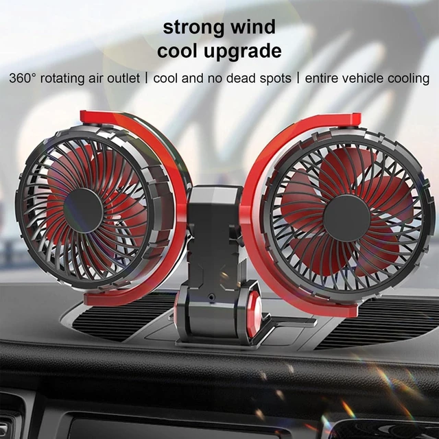 Alt view image 5 of 7 - Car Fan Adjustable Rotatable Two-Head Three Wind Speeds