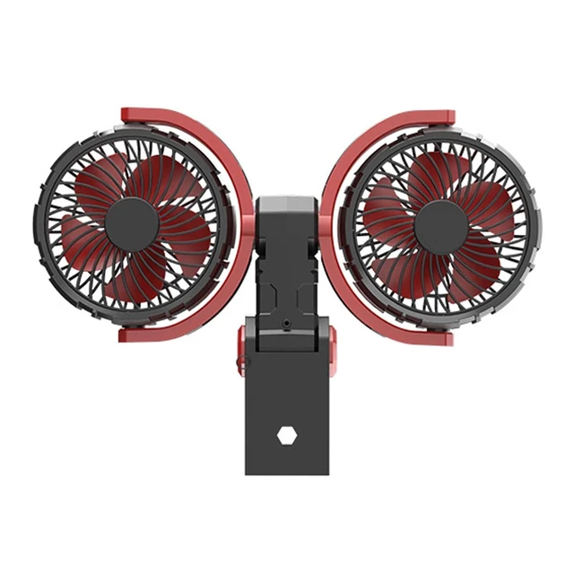 Alt view image 7 of 7 - Car Fan Adjustable Rotatable Two-Head Three Wind Speeds