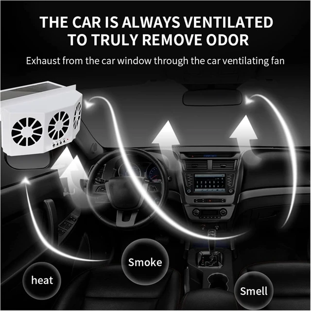 Alt view image 3 of 6 - Solar/USB Dual Charging Vehicle Cooling Tool Car Exhaust Fan Vehicle Air Circulation Exhaust Fan Car Ventilation Fan(4)
