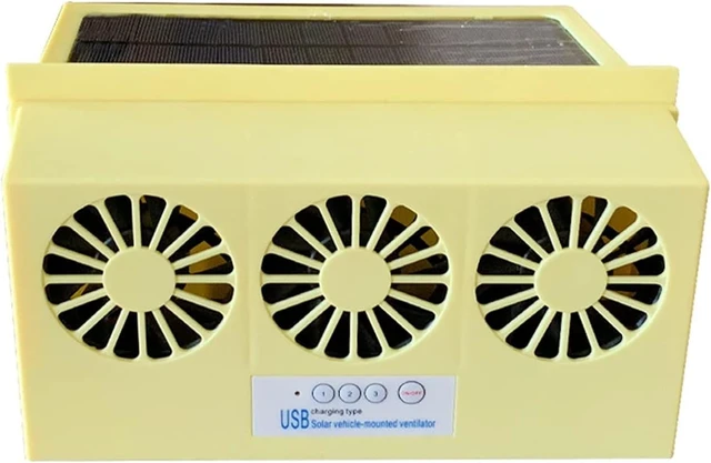 Alt view image 2 of 5 - Air Cycle Fan Solar Fan Car Changing Fan Solar Exhaust Fan USB Rustle Hot Fan(Black)
