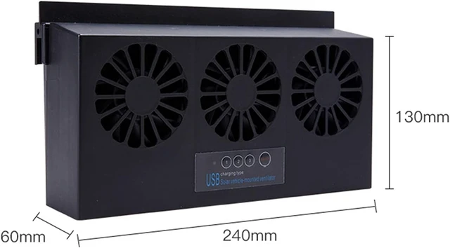 Alt view image 3 of 7 - Generation Car Ventilation USB Circulation Exhaust Fan Cooler Vehicle Cooling Tool Solar Powered Auto Air Vent Ventilator(White)