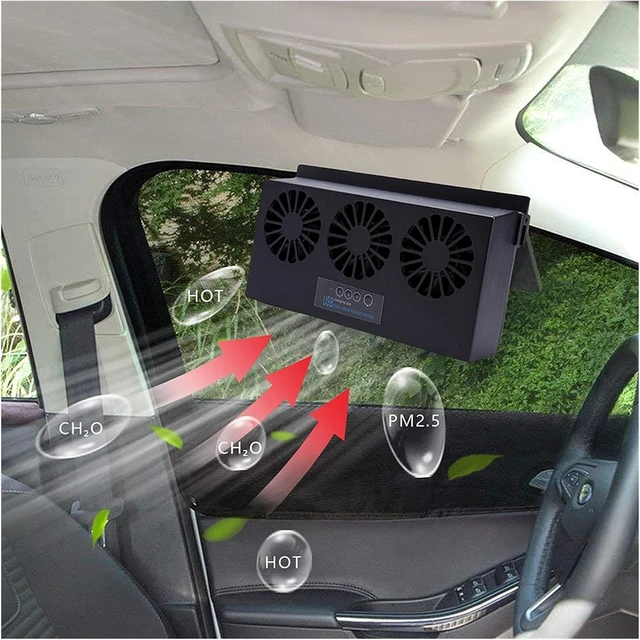 Alt view image 6 of 7 - Generation Car Ventilation USB Circulation Exhaust Fan Cooler Vehicle Cooling Tool Solar Powered Auto Air Vent Ventilator(White)