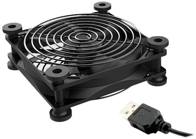 Alt view image 2 of 6 - 120mmx120mmx25mm 80mmx80mmx25mm 5V USB Exhaust Cooling Fan with Metal Mesh Foot Mat(14cm USB Fan)