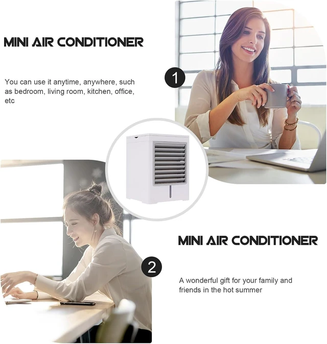 Alt view image 7 of 7 - Portable USB Personal Air Cooler Fan, Three Speed Desktop Cooling Unit