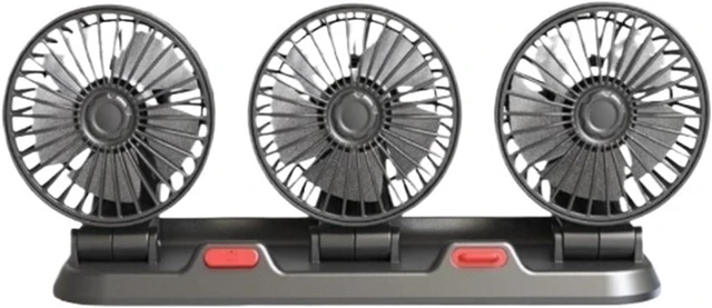 Main image of Car Fan 5V 12V 24V Car Cooling Fan 360° Adjustable Dual Head Air Fan USB 2Speeds Automotive Electric Fan For Dashboard RV Truck(3 Head 24V Car cigar)