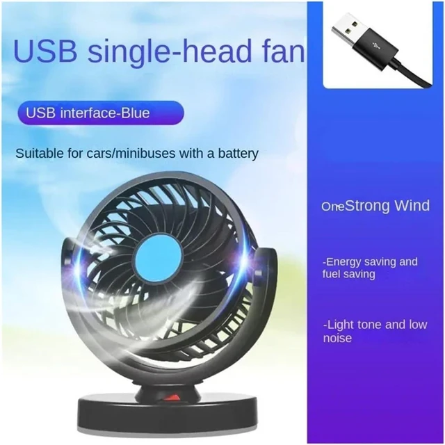 Alt view image 3 of 7 - Car Fan 5V 12V 24V Car Cooling Fan 360° Adjustable Dual Head Air Fan USB 2Speeds Automotive Electric Fan For Dashboard RV Truck(3 Head 24V Car cigar)