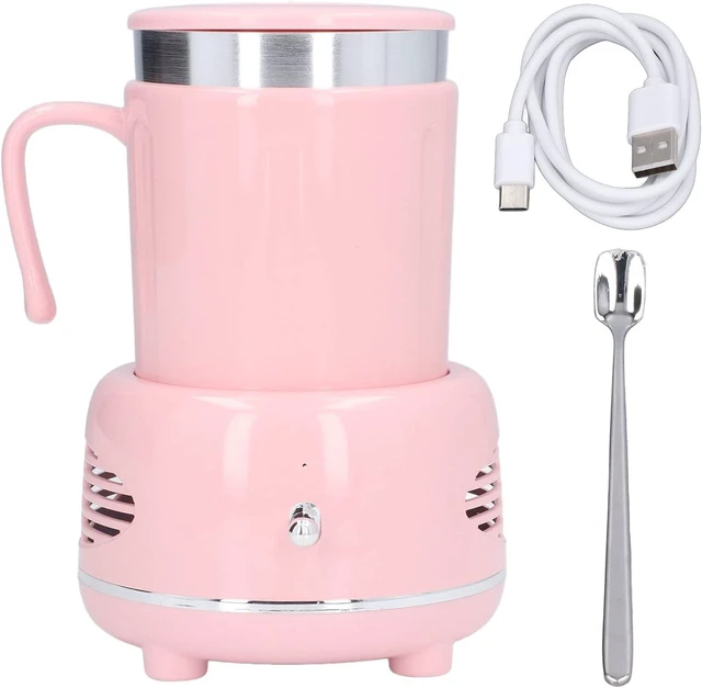 Alt view image 5 of 7 - Asixxsix Cup Warmer Cooler, OneButton Fast Cooling Heating Desktop Cup Warmer, Electric Cooler with Curved Handle USB Powered, for Office Home Party Beach (Pink)