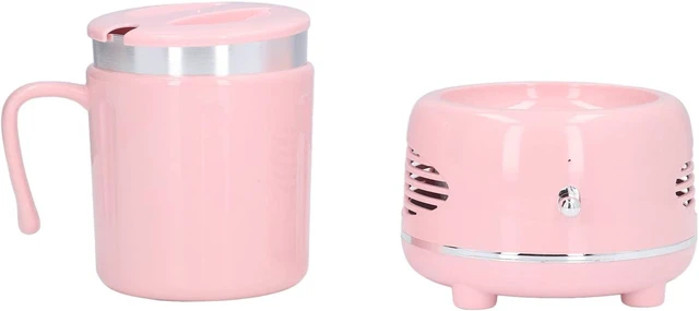 Alt view image 7 of 7 - Asixxsix Cup Warmer Cooler, OneButton Fast Cooling Heating Desktop Cup Warmer, Electric Cooler with Curved Handle USB Powered, for Office Home Party Beach (Pink)