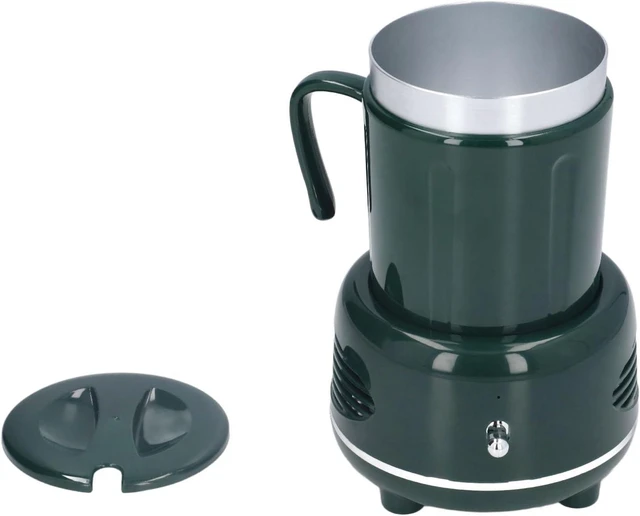 Alt view image 7 of 7 - Cooler Warmer Cup, Electric Desktop Cup Warmer and Cooler with Dual Mode, Fast Heating Cooling for Coffee Beer Wine, Compact Aluminum Body for Home Office Car (Green)