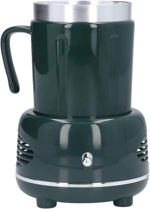 Alt view image 7 of 7 - Cooler Warmer Cup, Electric Coffee Mug Warmer, Fast Cooling Heating Aluminium Body with USB Cable, Stable Nonslip Desktop Cup Warmer for Coffee Bear Bottle Beverage Beer Wine (Green)