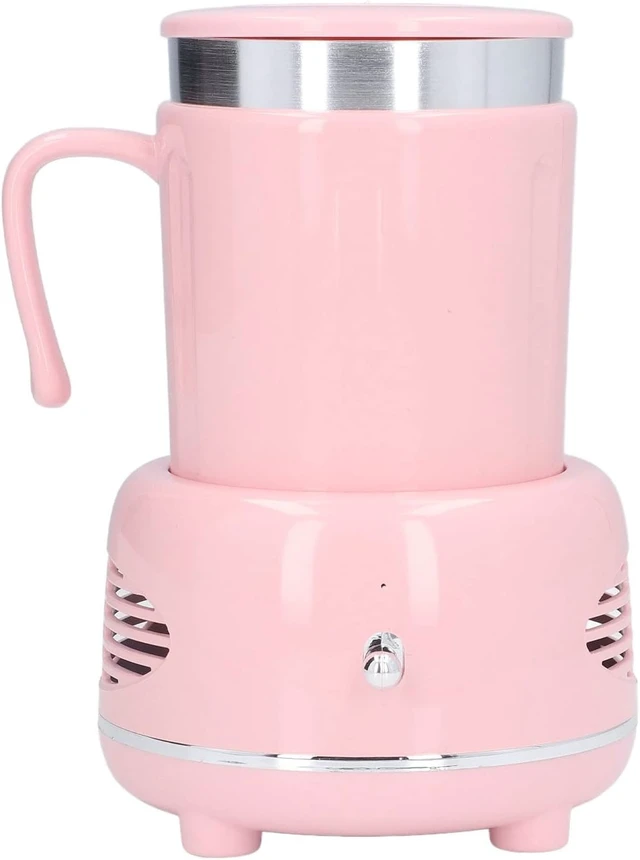 Alt view image 3 of 7 - Cooler Warmer Cup, Electric Desktop Cup Warmer and Cooler with Dual Mode, Fast Heating Cooling for Coffee Beer Wine, Aluminum Body Nonslip Base for Home Office Car (Pink)