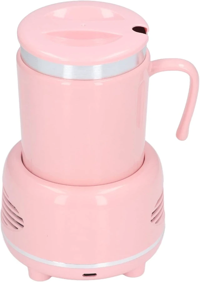 Alt view image 4 of 7 - Cooler Warmer Cup, Electric Desktop Cup Warmer and Cooler with Dual Mode, Fast Heating Cooling for Coffee Beer Wine, Aluminum Body Nonslip Base for Home Office Car (Pink)