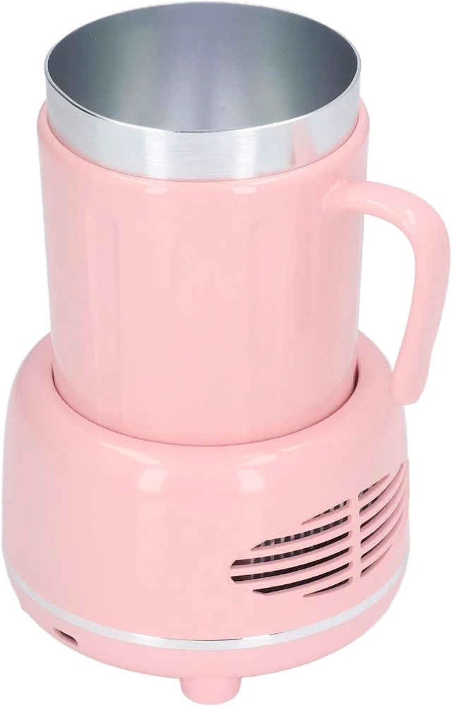 Alt view image 6 of 7 - Cooler Warmer Cup, Electric Desktop Cup Warmer and Cooler with Dual Mode, Fast Heating Cooling for Coffee Beer Wine, Aluminum Body Nonslip Base for Home Office Car (Pink)