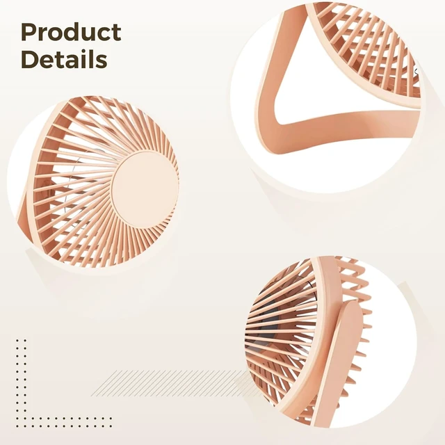 Alt view image 2 of 5 - 8 in Desktop USB Fan, Adjustable 2-Speed Desktop Cooling Fan, Portable Quiet Fan for Bedroom, Office, Study, Orange