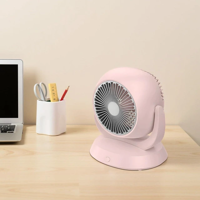 Alt view image 2 of 5 - Rechargeable Usb Fan For Home & Office, Air Circulator With 4 Speed Settings & 180° Adjustable, Quiet Operation, 4000Mah Battery