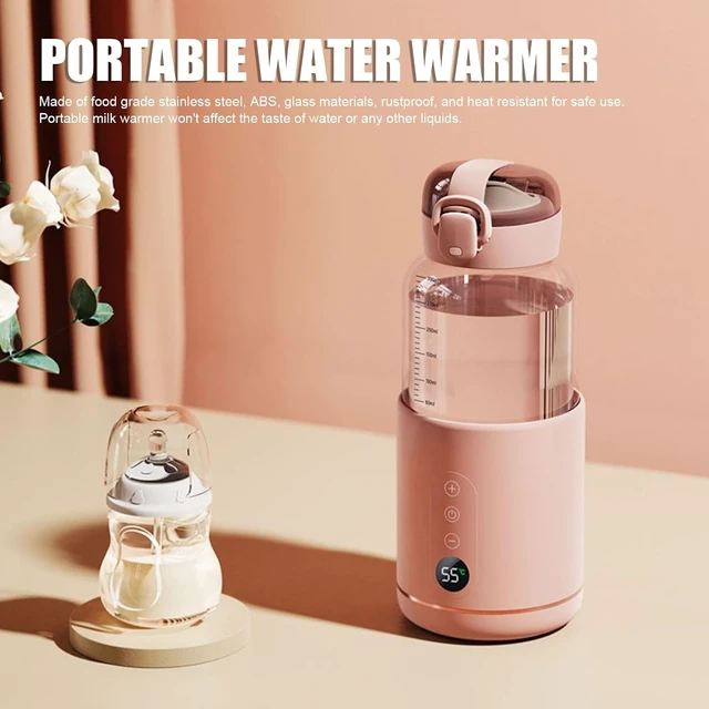 Alt view image 2 of 7 - Portable Milk Warmer, 300ML USB Rechargeable Cordless Electric Heating Bottle for Water and Milk with 5000mAh Battery, for Travel Camping Picnics