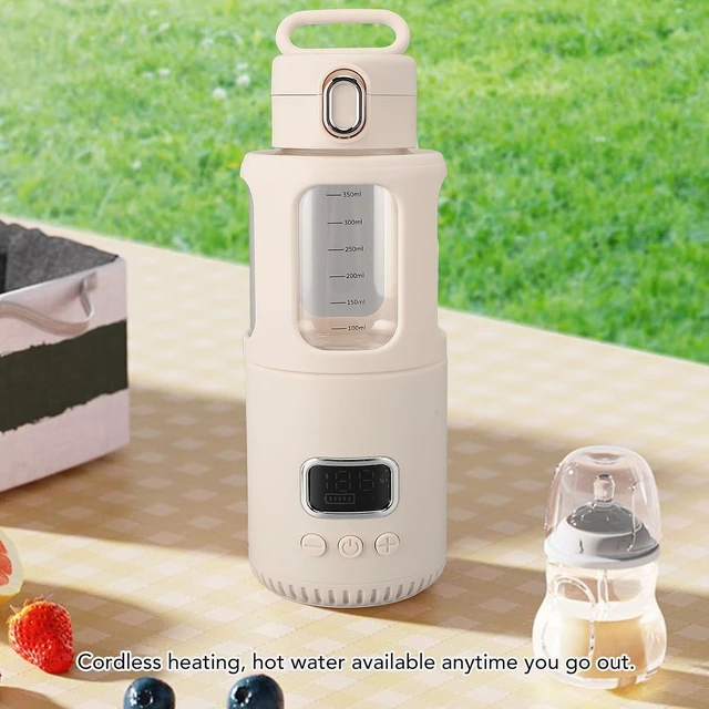 Alt view image 4 of 7 - Portable Water Warmer, Milk Warmer for Travel 350ML with Adjustable Temperature Control, 18000mAh USB Rechargeable Cordless Battery, for Camping and Picnics