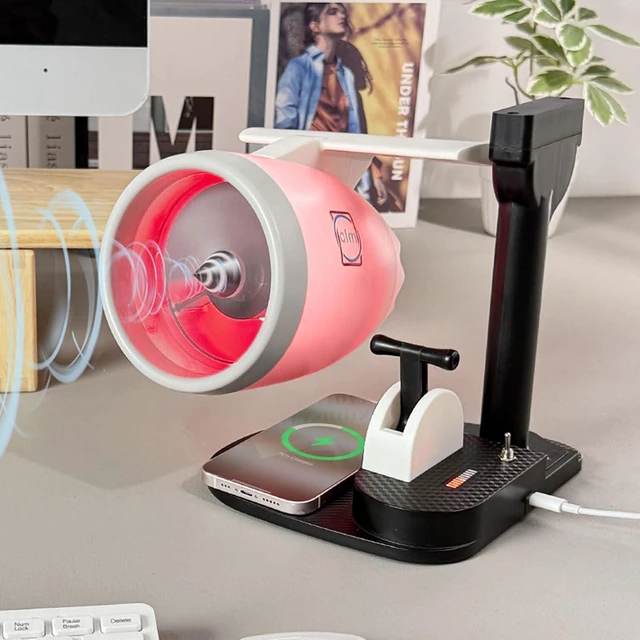 Alt view image 5 of 7 - Turbofan Engine Model Toy Humidification Sprays Fan Small Electric with Charging Desktop Toy Creative Desktop USB Airplanes