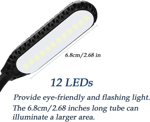 Alt view image 6 of 7 - Portable Rechargeable Reading Light USB Clip LED Lamp Touch Control Three Level Dimming 5500K 6500K Eye Care Lighting Adjustable Angle Compact Design for Home Office Study Camping Desk
