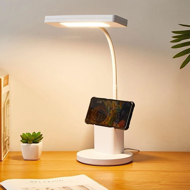 Alt view image 3 of 7 - Study Lamp Pen Holder Dimmable Reading USB Chargeable and Pluggable Dual Use Desk