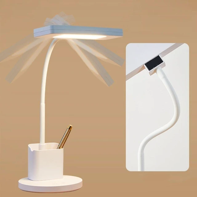 Alt view image 4 of 7 - Study Lamp Pen Holder Dimmable Reading USB Chargeable and Pluggable Dual Use Desk