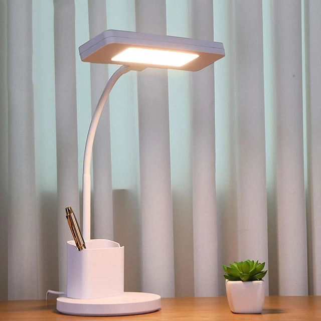 Alt view image 2 of 7 - Study Lamp Pen Holder Dimmable Reading USB Chargeable and Pluggable Dual Use Desk