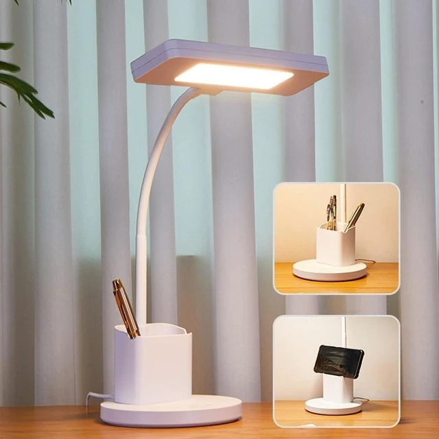 Alt view image 6 of 7 - Study Lamp Pen Holder Dimmable Reading USB Chargeable and Pluggable Dual Use Desk