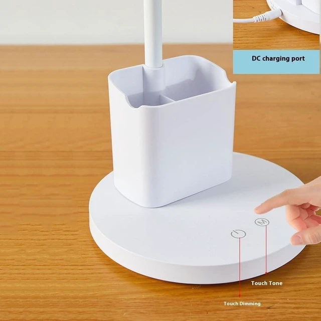 Alt view image 7 of 7 - Study Lamp Pen Holder Dimmable Reading USB Chargeable and Pluggable Dual Use Desk