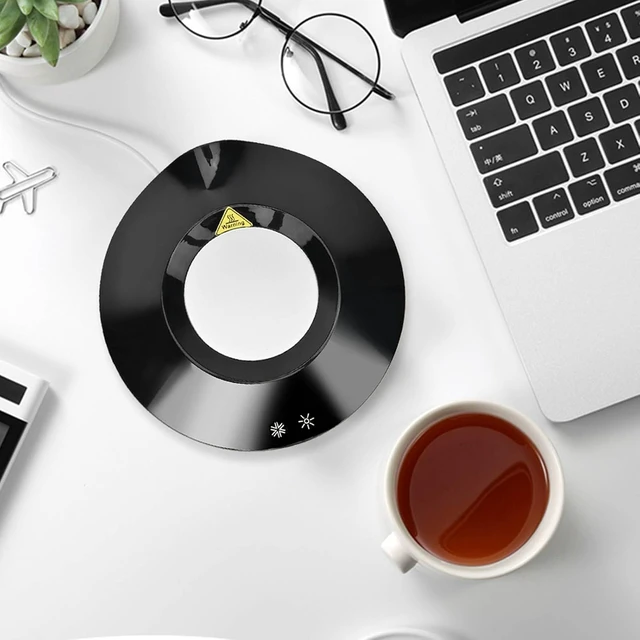 Alt view image 6 of 7 - USB Power Office Home Cold Hot Dual Purpose Coaster, USB Coffee Cup Insulated Pad Mat, ABS Material with USB Cable for Cooling and Heating Drinks, Perfect for Desk Use in Summer Wi (Black)
