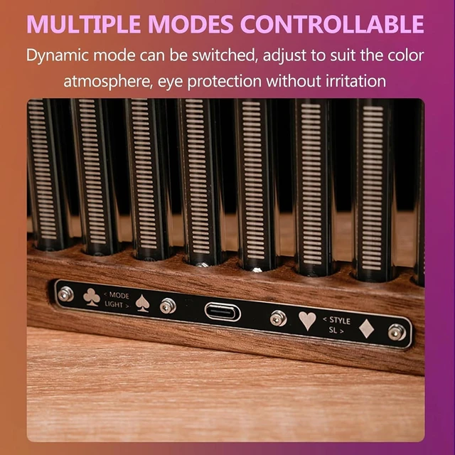 Alt view image 4 of 7 - Sound Pickup Spectrum Lamp, Pickup Spectrum Light, Music Spectrum Visualizer with 7 Preset Modes and 240 Full-Color LED Beads, Cyberpunk Lighting Atmosphere, for Parties, Games, Entertainment