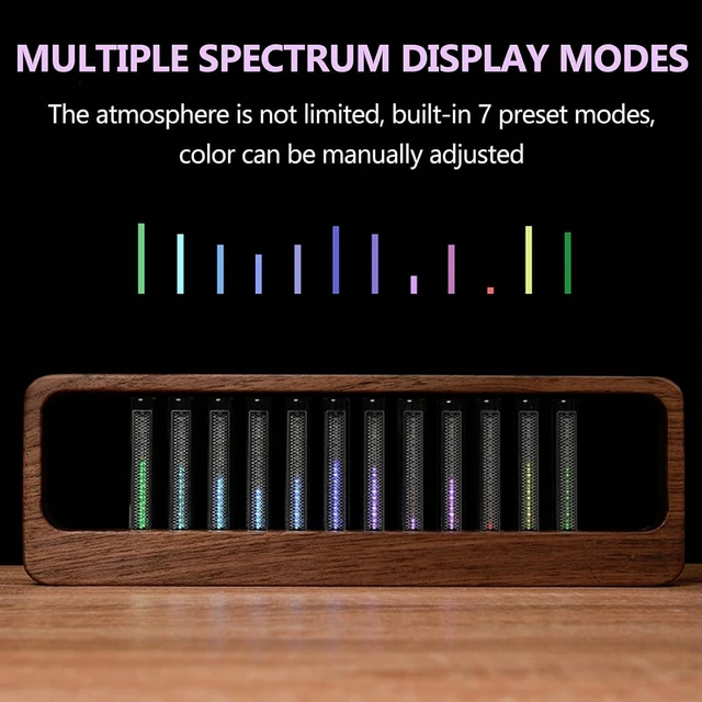 Alt view image 7 of 7 - Sound Pickup Spectrum Lamp, Pickup Spectrum Light, Music Spectrum Visualizer with 7 Preset Modes and 240 Full-Color LED Beads, Cyberpunk Lighting Atmosphere, for Parties, Games, Entertainment