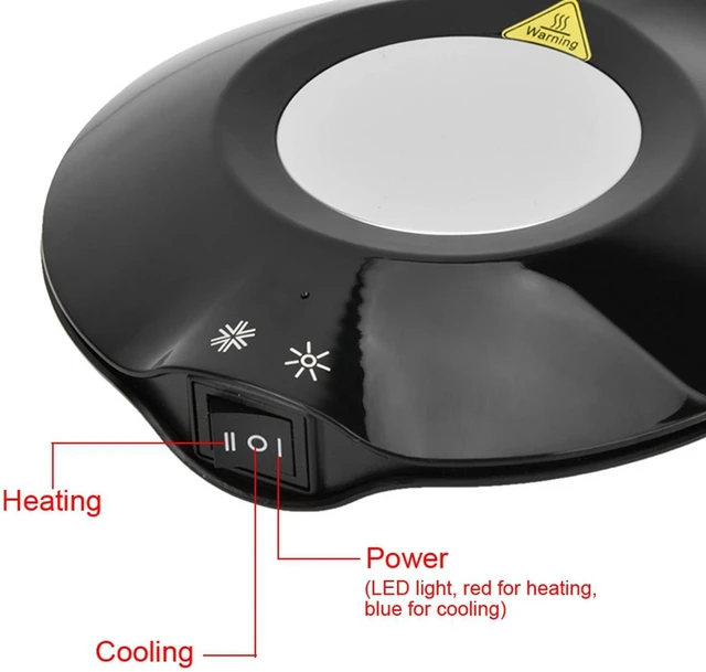 Alt view image 4 of 7 - USB Powered Dual Purpose Coaster, USB Coffee Cup Warmer and Cooler Mat, Heats or Cools Drinks with USB Power for Office Home Use, ABS Insulated Drink Coaster (Black)
