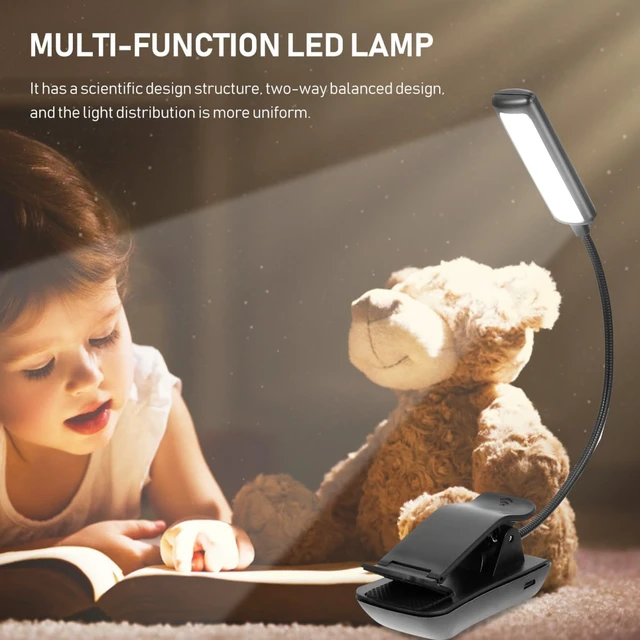 Alt view image 5 of 7 - DOITOOL Xmas LED Reading Book Light Adjustable Brightness USB Charging