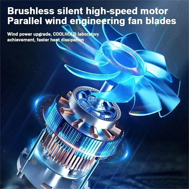 Alt view image 4 of 5 - RGB Colorful Light Air Cooled Fans Laptop Cooling Pad Notebook Cooler High-Speed Cooling Radiator Computer Cool Heat Dissipation(BM-Silver)
