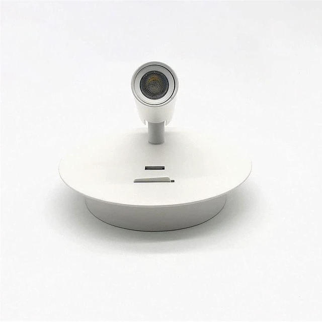 Alt view image 6 of 7 - Bedroom Focused Reading Light with Spotlight Wall Lamp USB Charging Port and Switch for Living