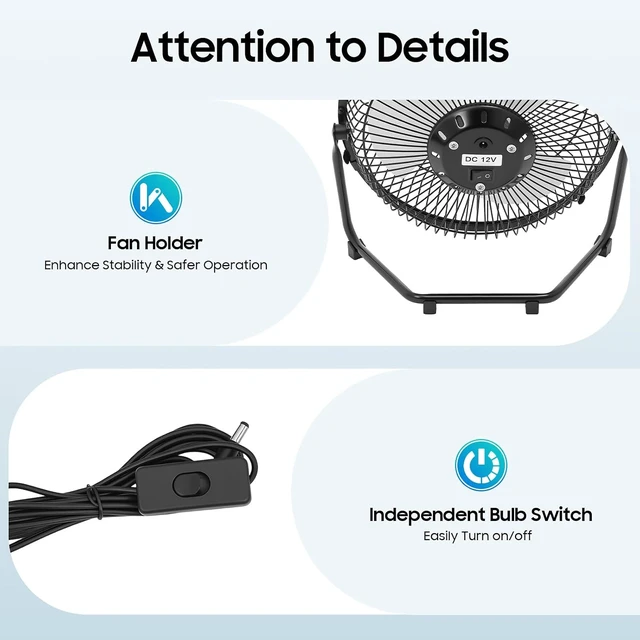 Alt view image 7 of 7 - Solar Lighting & Fan Kit, Solar Powered Fan with 3 Bulbs, Lighting & Fans Dc System Kit for Home Lighting Outdoor Camping Garden, with USB Charger System