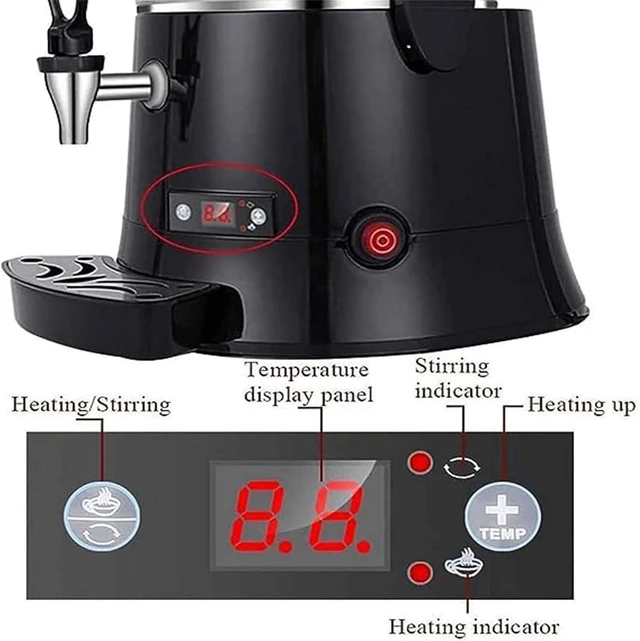 Alt view image 5 of 7 - Electric Chocolate Melting Machine, Commercial Hot Chocolate Dispenser, Heating Range 30°C ~-90°C, for Hotels Restaurants Bakeries Cafes(10L)
