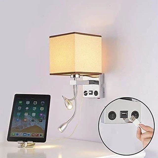 Alt view image 3 of 7 - Adjustable Gooseneck E27 Socket Lamp with USB Port & Double Switches - Versatile Beige Desk Light for Home Office, Reading, and Nightstand Use