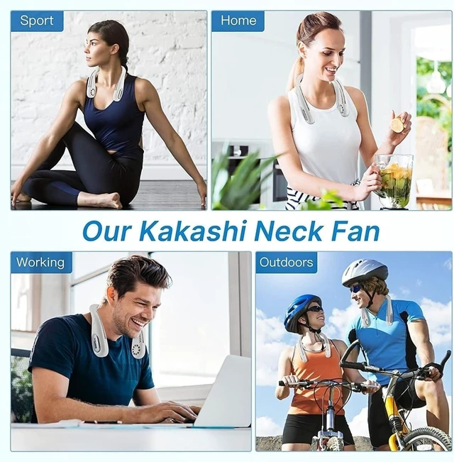 Alt view image 5 of 7 - Portable Neck Fan,Rechargeable 6000Mah Capacity Portable Bladeless Hanging Neck Fan,360° Airflow Blast Personal Fan for Your Neck,Wearable Cooler for Outdoor