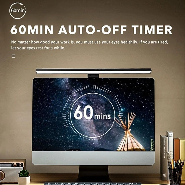 Alt view image 3 of 7 - Modern Sn Eye Protection 5W Computer Monitor Hanging Lamp Laptop Dormitory Clip Timing Function Dimming