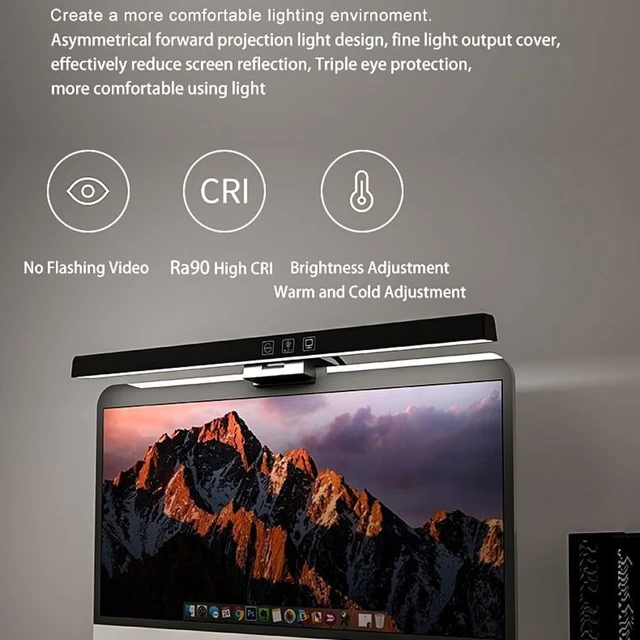 Alt view image 4 of 7 - Modern Sn Eye Protection 5W Computer Monitor Hanging Lamp Laptop Dormitory Clip Timing Function Dimming
