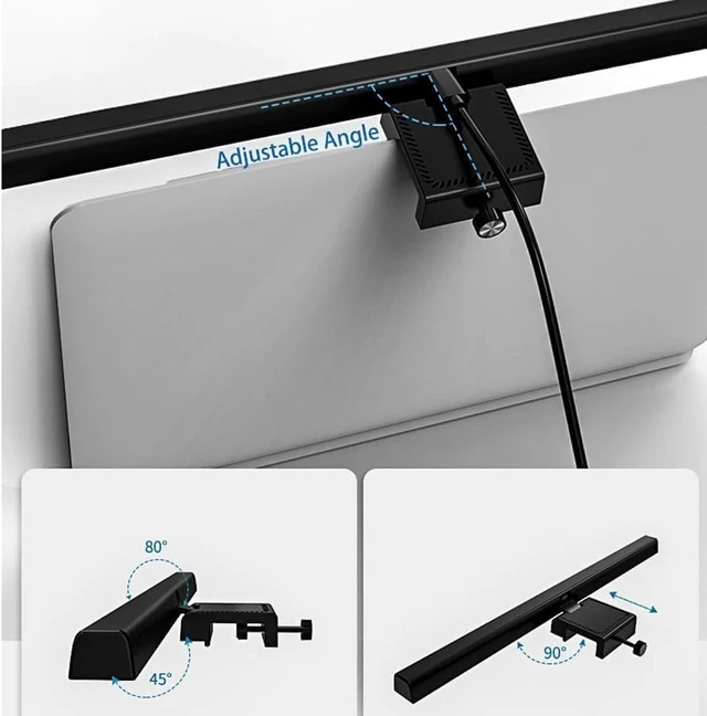 Alt view image 7 of 7 - Modern Sn Eye Protection 5W Computer Monitor Hanging Lamp Laptop Dormitory Clip Timing Function Dimming