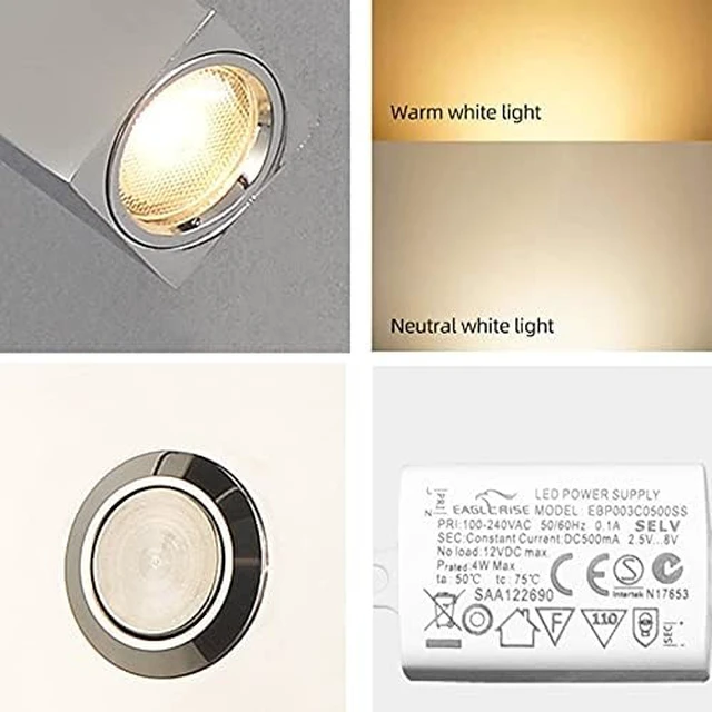 Alt view image 3 of 5 - Headboard Engineer Reading Lamp - Adjustable 3W LED Wall Light Sconce with USB Charging, Warm White 3000K for Bedside & Study Room(Nickel)