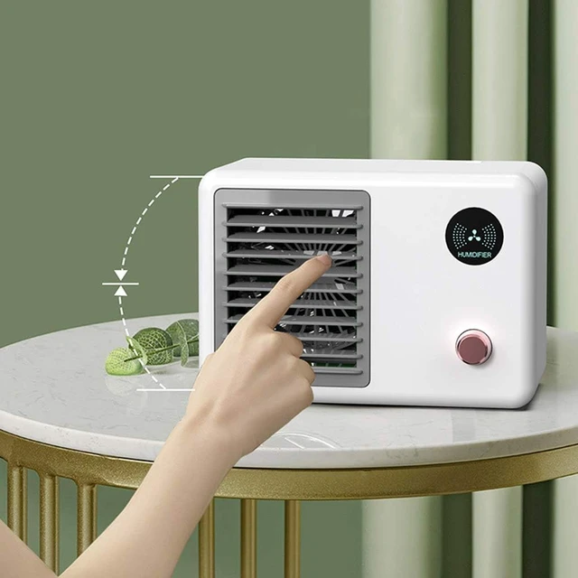 Alt view image 5 of 7 - Desktop Air Humidifying Fan Movable Cooling Fan Air Coolers USB Small Fans for Office