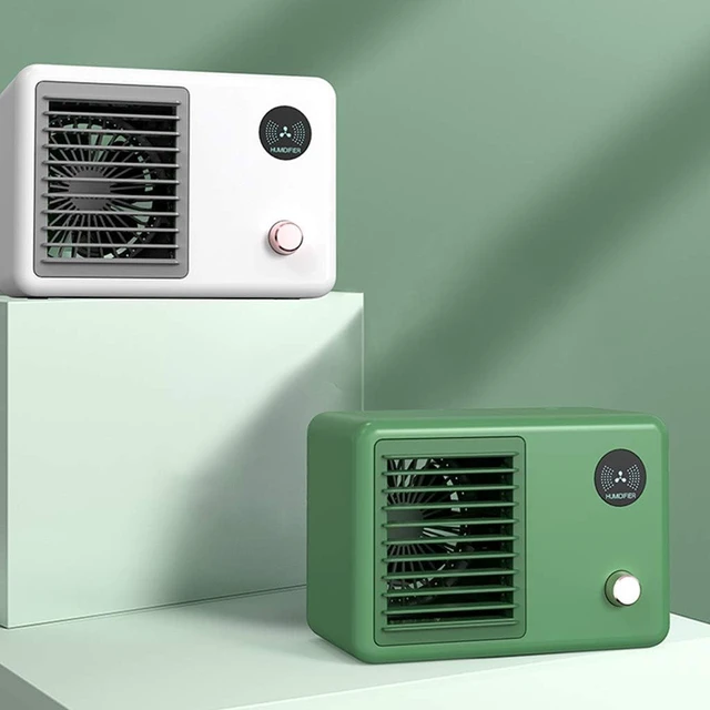 Alt view image 6 of 7 - Desktop Air Humidifying Fan Movable Cooling Fan Air Coolers USB Small Fans for Office