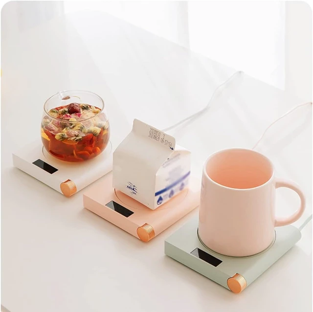 Alt view image 2 of 7 - Coffee Mug Warmer USB Smart Electric Cup Heater Beverage Heating Plate 5-Levels Knob Temperature Adjustment Auto Shut Off Small Portable Coaster for Coffee Milk Tea Cocoa (Color :) (Green)