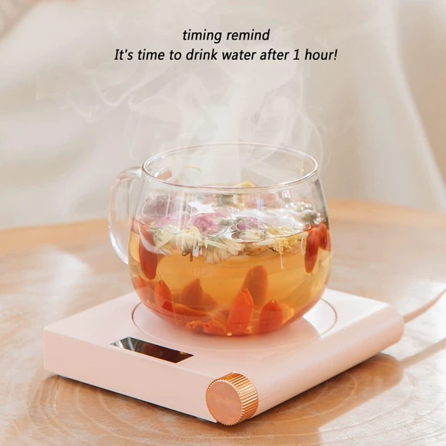 Alt view image 6 of 7 - Coffee Mug Warmer USB Smart Electric Cup Heater Beverage Heating Plate 5-Levels Knob Temperature Adjustment Auto Shut Off Small Portable Coaster for Coffee Milk Tea Cocoa (Color :) (Green)