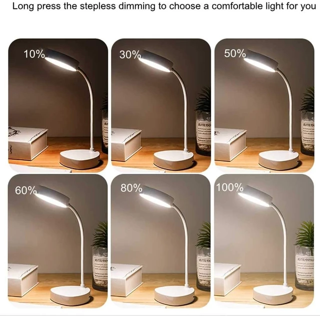 Alt view image 4 of 7 - Portable USB Rechargeable Led Folding Desk Lamp Eye Protection Touch Dimming Working Reading Table Lamp Led Light 3 Colors